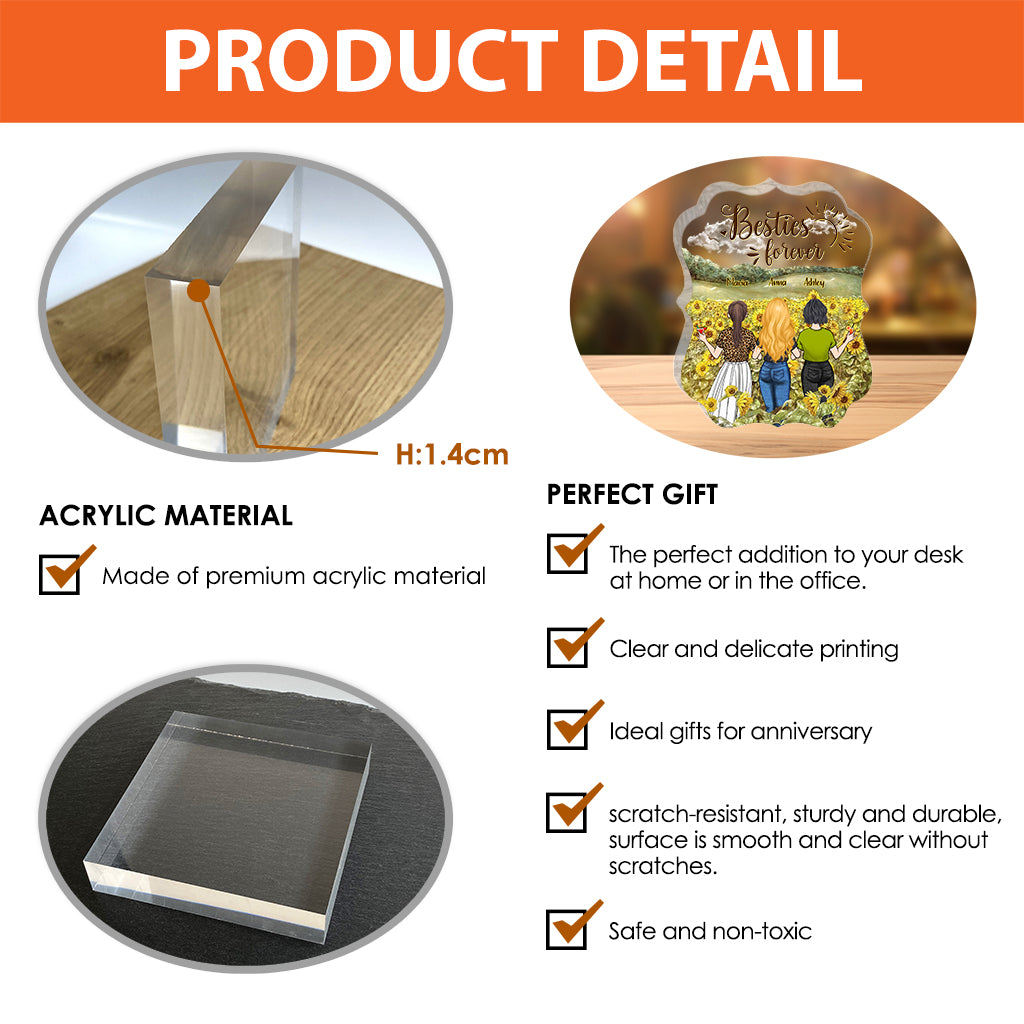 Beste Freundin für immer – Geschenk für die beste Freundin der Schwester – Personalisierte Acrylplakette in individueller Form
