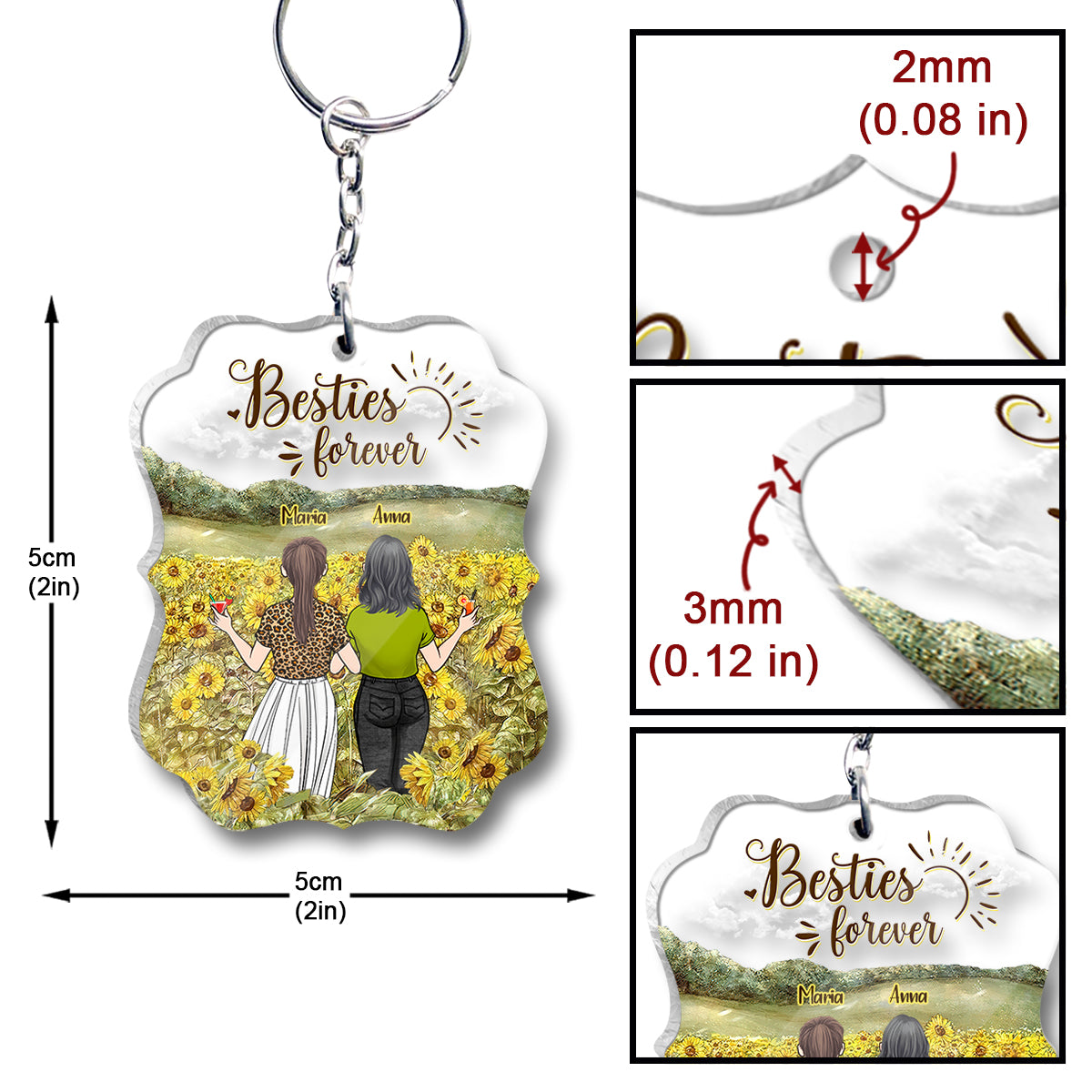 Bestie Forever - Bestie gift for sister - Personalized Keychain