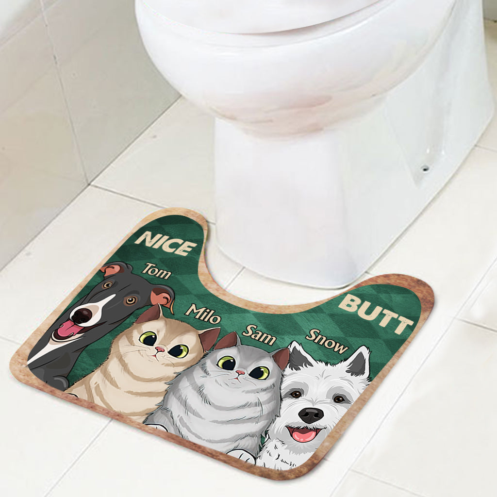 Nice butt Shower - Dog gift for dog lover, cat lover - Personalized Bathroom Mats Set