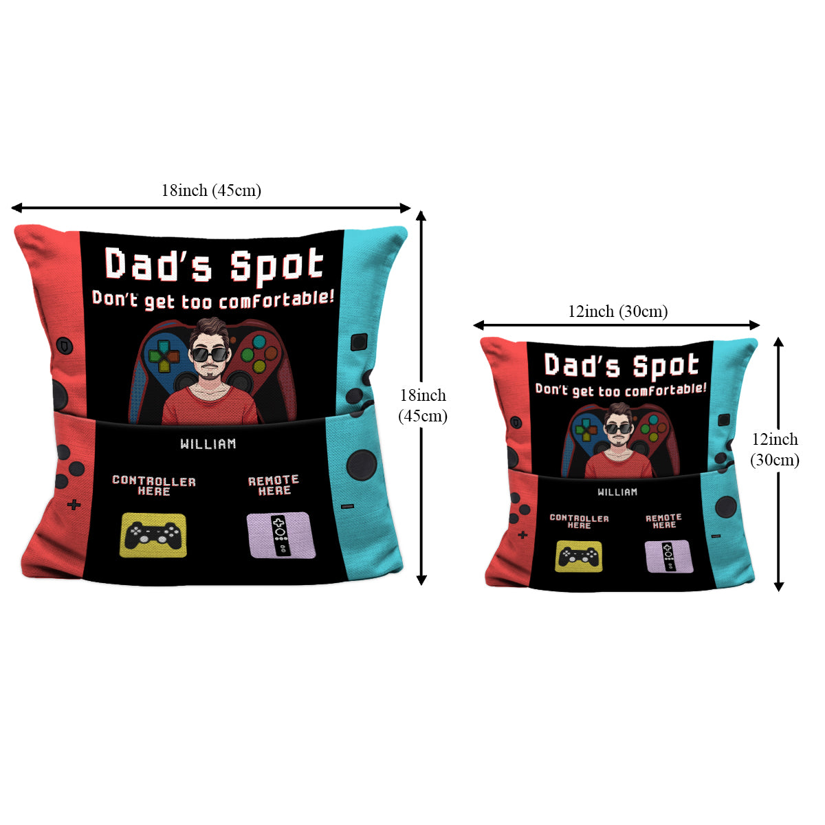Papas Lieblingsplatz: Mach es dir nicht zu gemütlich für Gamer-Papa – personalisiertes Videospiel-Taschenkissen