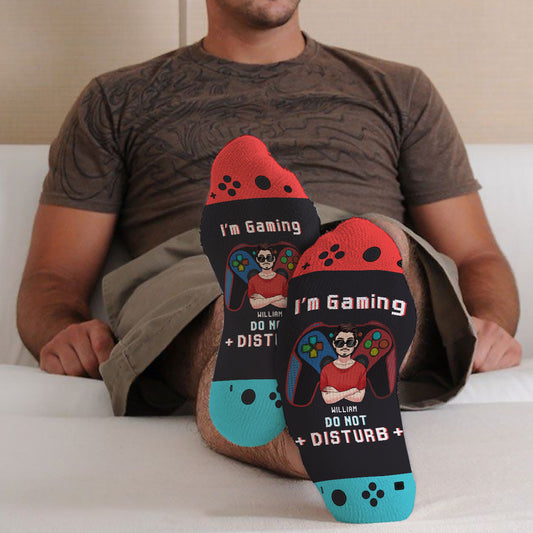 Don’t Disturb I’m Gaming - Personalized Video Game Socks