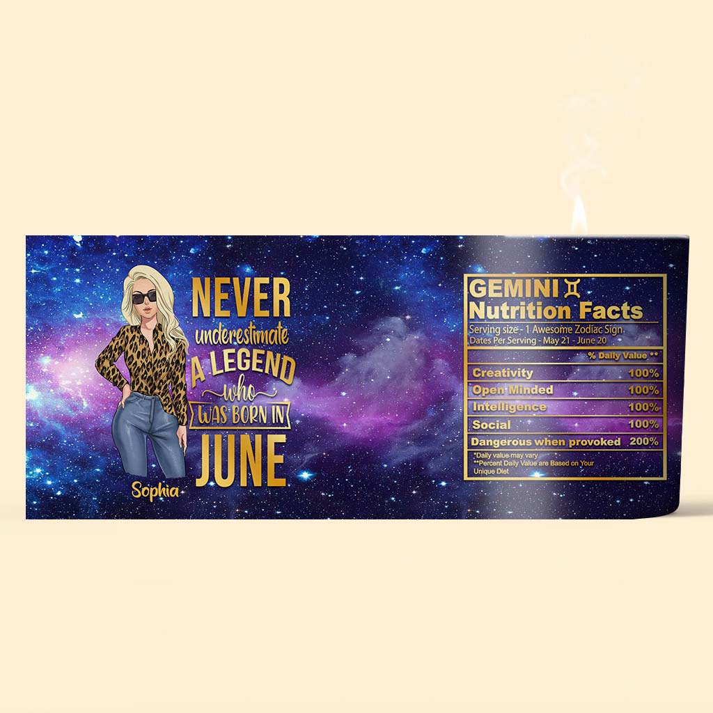 Never Undersestimate A Legend - Personalized Horoscope Candle With Wooden Lid