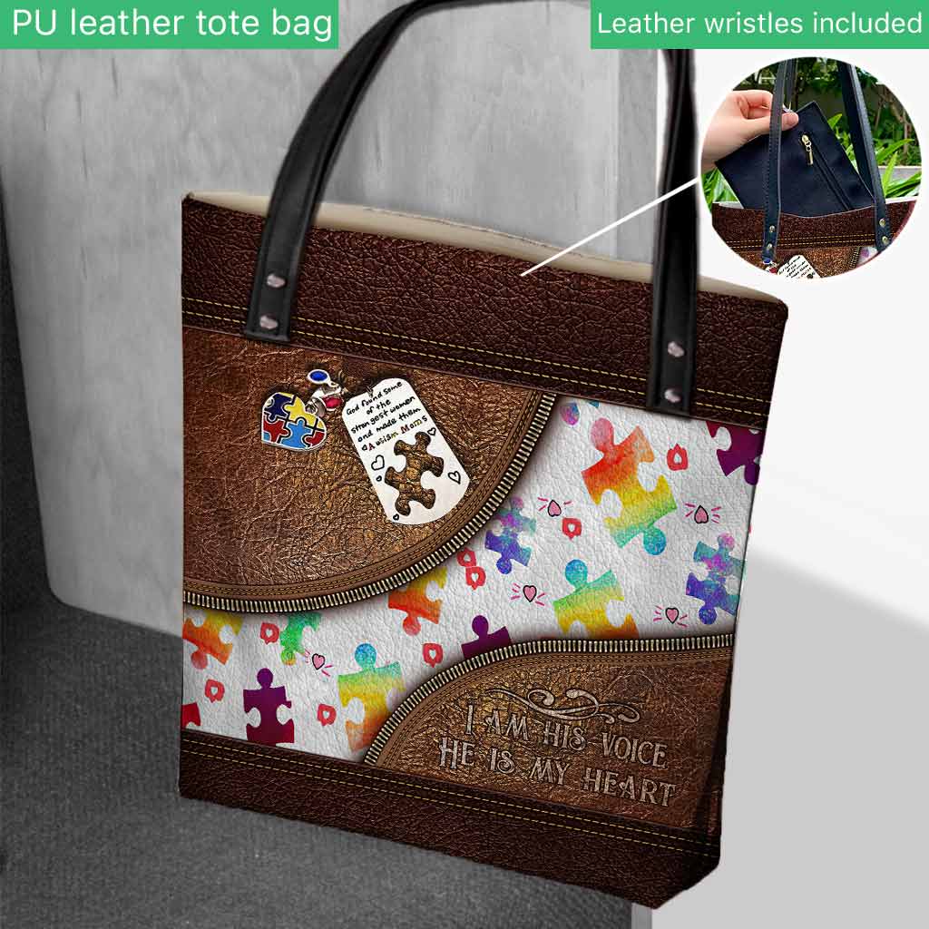 I'm His Voice He Is My Heart - Autism Awareness Tote Bag 062021