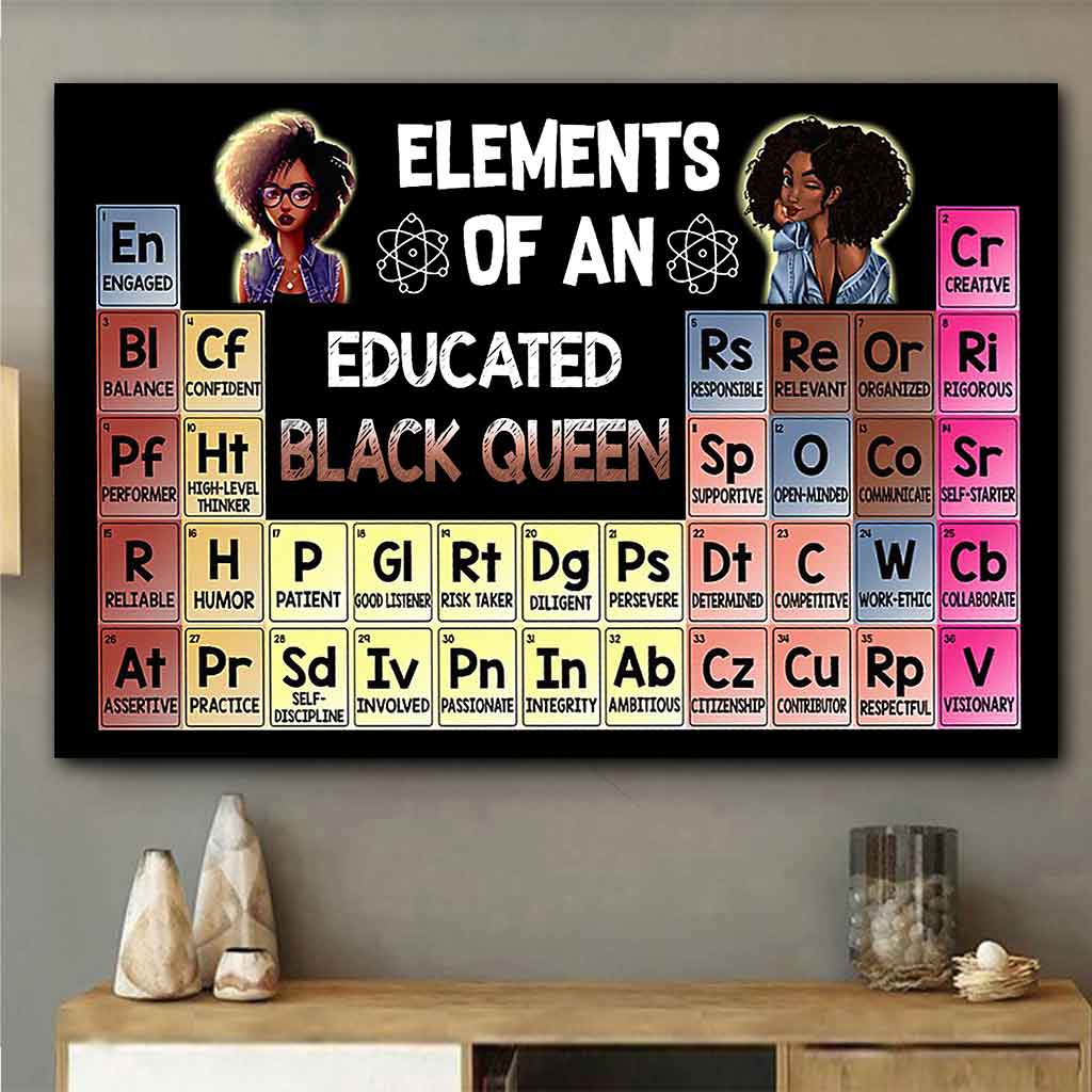 Elements Of An Educated Black Queen  - African American Poster 062021