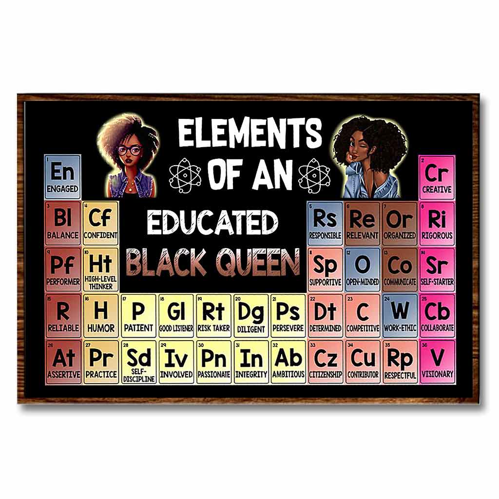 Elements Of An Educated Black Queen  - African American Poster 062021