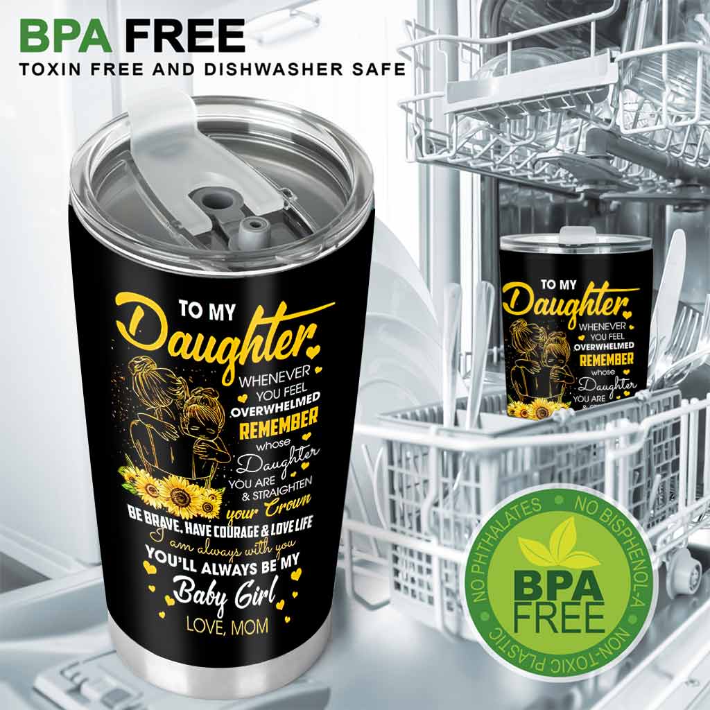 An meine Tochter – Personalisierter Sonnenblumen-Trinkbecher 062021