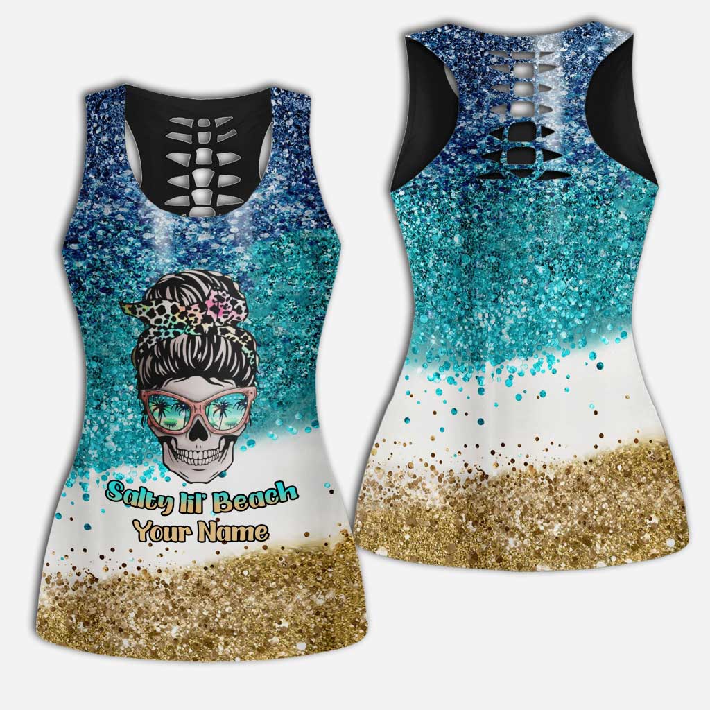 Salty Lil' Beach - Personalized Sea Lover Hollow Tank Top and Women Shorts