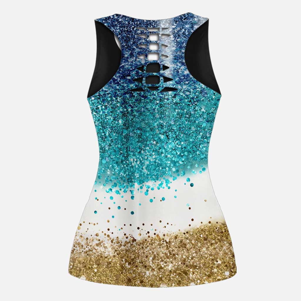 Salty Lil' Beach - Personalized Sea Lover Hollow Tank Top and Women Shorts