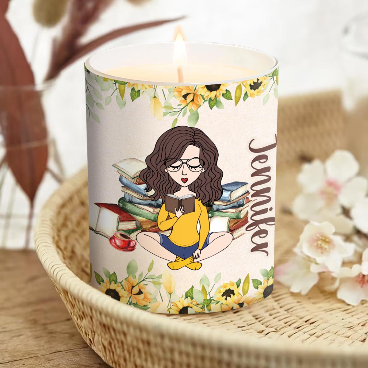 Shhh ... Do Not Distrub - Personalized Book Candle With Wooden Lid