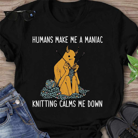 Menschen machen mich verrückt – Strick-T-Shirt und Hoodie