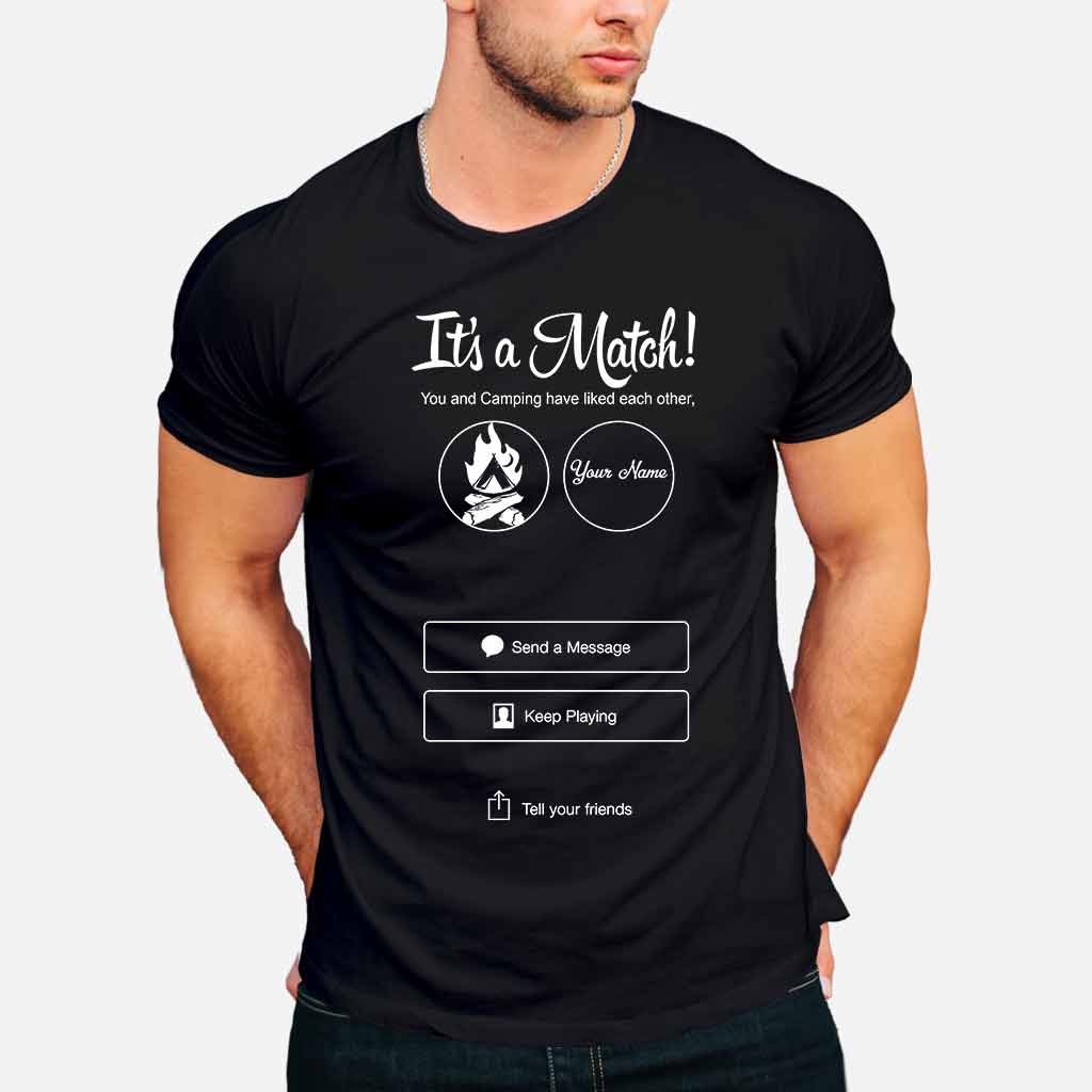 Es ist ein Match! Tinder – Personalisiertes Camping-T-Shirt und Hoodie
