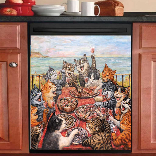 Purrfect Feast – Spülmaschinenabdeckung für Katzen