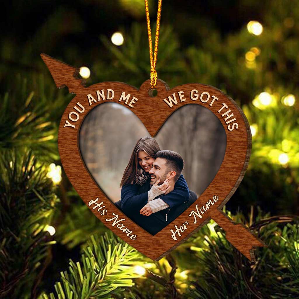 God Knew My Heart Needed You - Personalized Christmas Couple Layered Wood Ornament