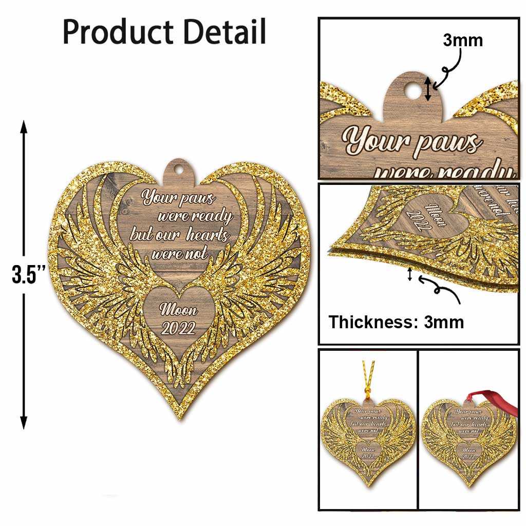 Nicht mehr an unserer Seite, aber für immer in unseren Herzen – Personalisierter Weihnachtsschmuck mit Katze (beidseitig bedruckt)