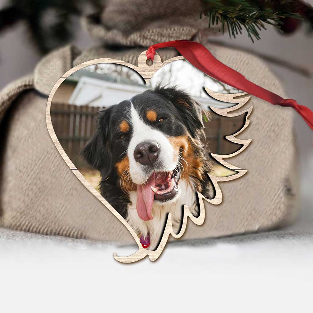 Deine Pfoten waren bereit, aber unsere Herzen nicht – personalisierter Weihnachtsschmuck in Hundeform (beidseitig bedruckt)
