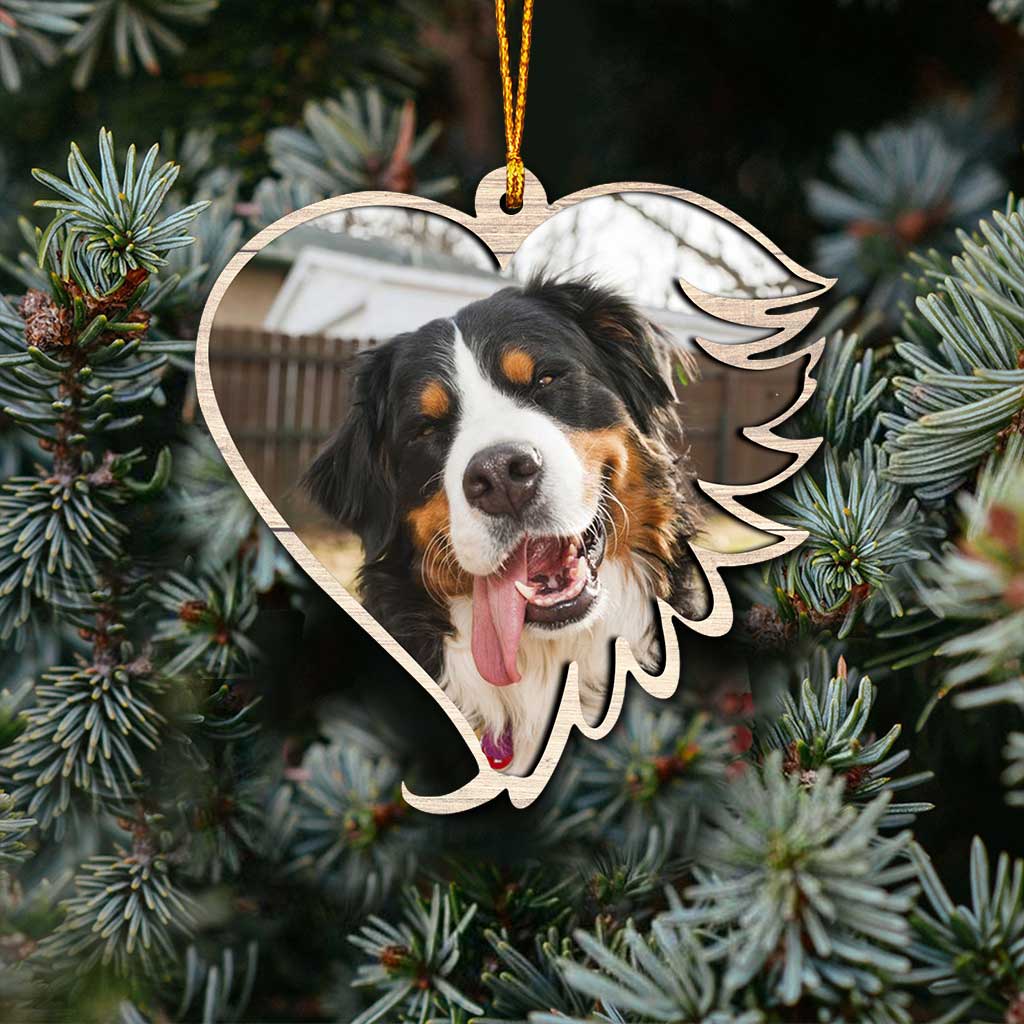 Deine Pfoten waren bereit, aber unsere Herzen nicht – personalisierter Weihnachtsschmuck in Hundeform (beidseitig bedruckt)