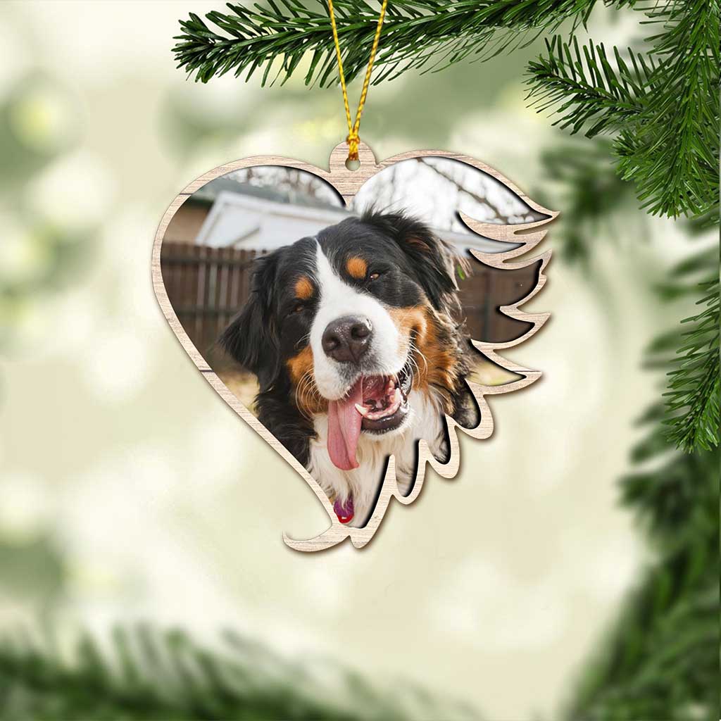 Deine Pfoten waren bereit, aber unsere Herzen nicht – personalisierter Weihnachtsschmuck in Hundeform (beidseitig bedruckt)