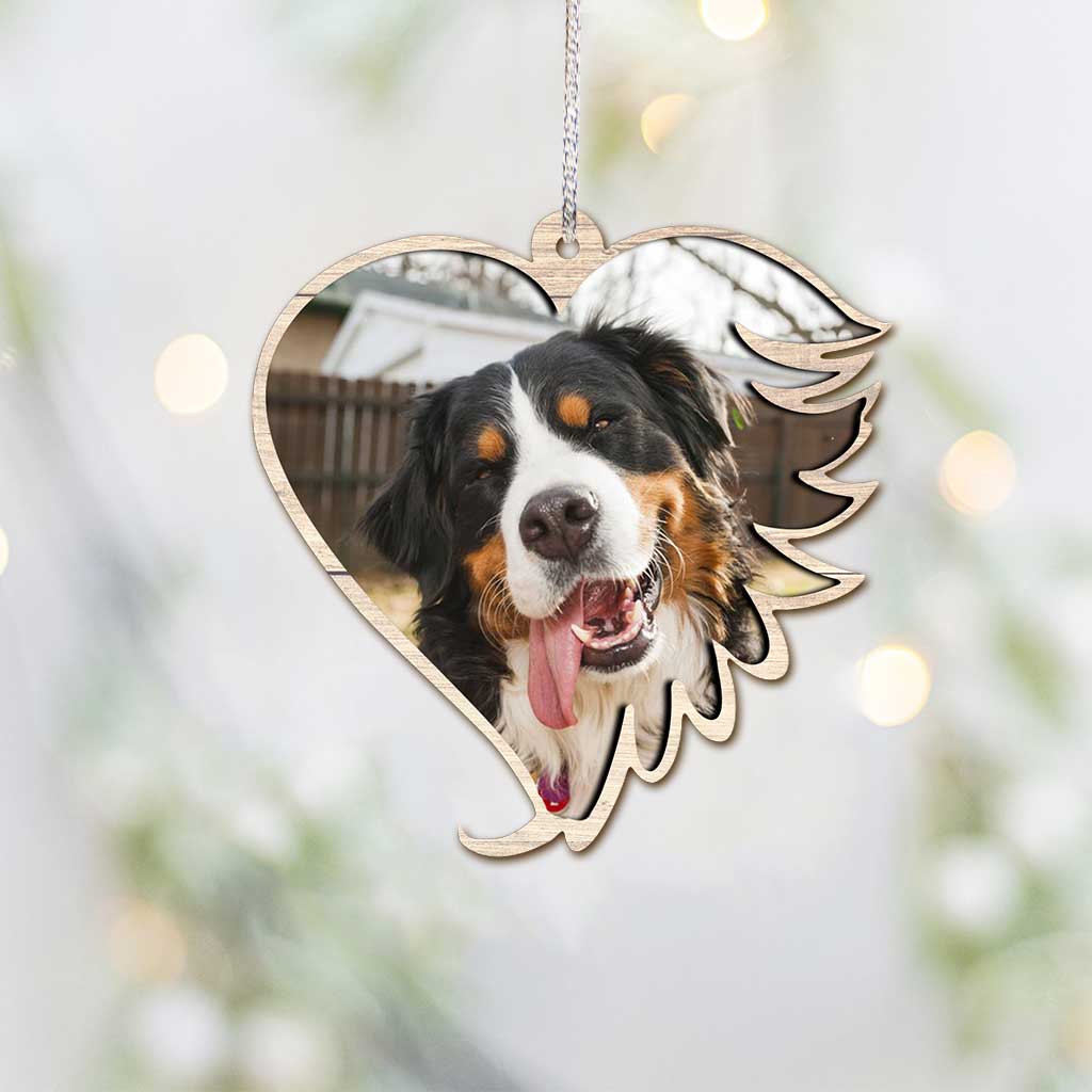 Deine Pfoten waren bereit, aber unsere Herzen nicht – personalisierter Weihnachtsschmuck in Hundeform (beidseitig bedruckt)