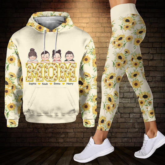 Nana's Flowers – Personalisierter Muttertags-Hoodie und Leggings für Oma