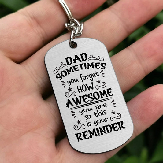 To My Dad - Personalized Father's Day Father Stainless Steel Keychain