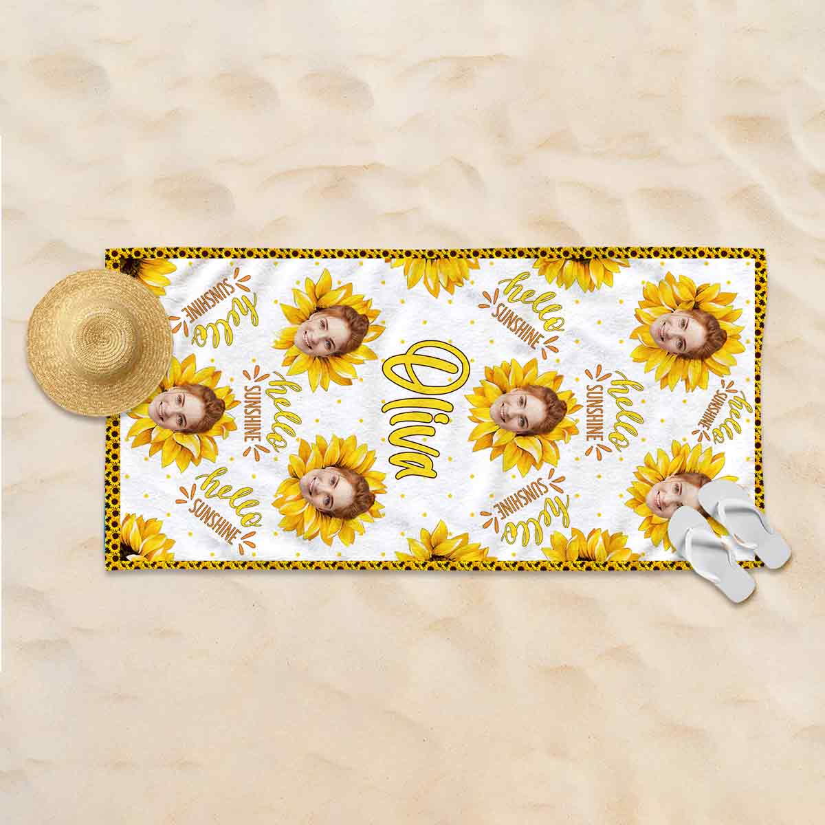 Hallo Sonnenschein – Personalisiertes Strandtuch für Meeresliebhaber