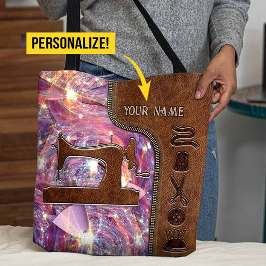 Personalisierte Tragetasche „Ich liebe Nähen“