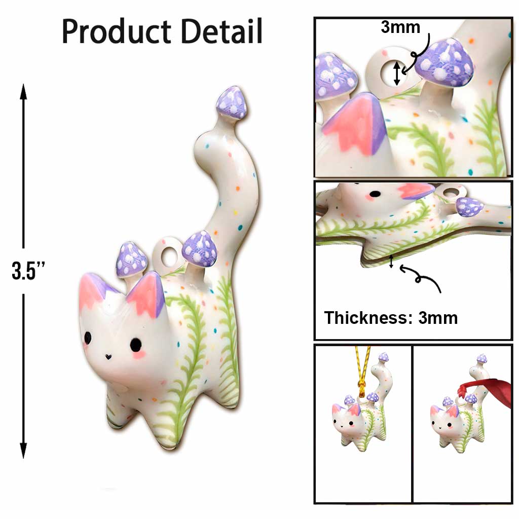 Niedliche Katze – Weihnachtsschmuck mit 3D-Musterdruck (beidseitig bedruckt)