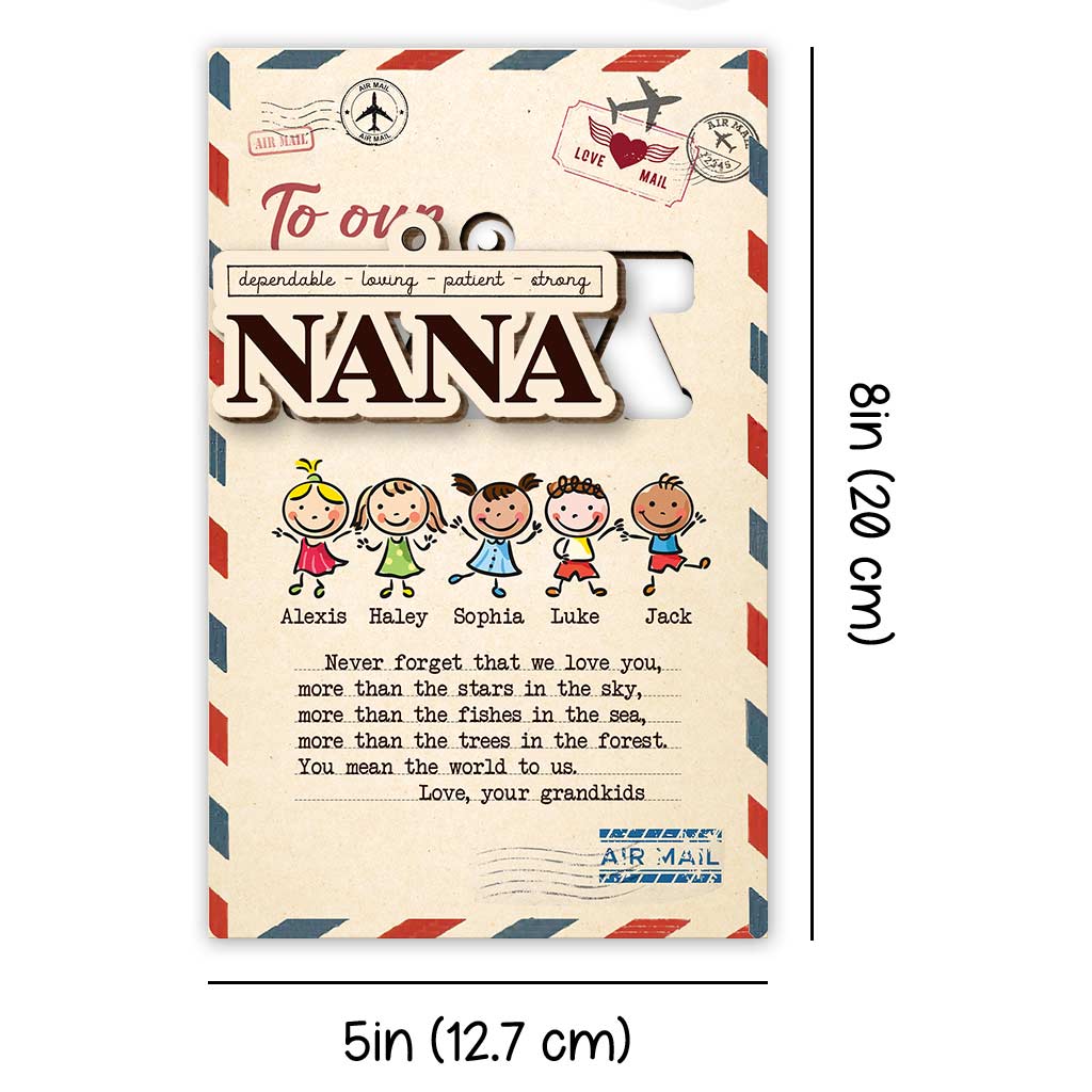 An unsere Oma – Personalisierte Weihnachtskarte aus Holz mit Pop-up-Effekt