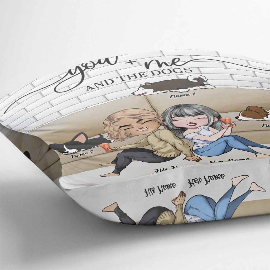 Paar und die Hunde – personalisiertes Dekokissen