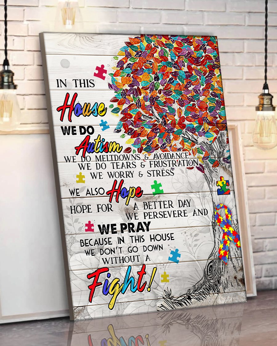 In diesem Haus Leinwand und Poster zur Sensibilisierung für Autismus 0523