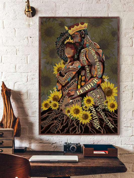 Leinwandbild und Poster „Schwarzes Königs- und Königinnenpaar“ 0124