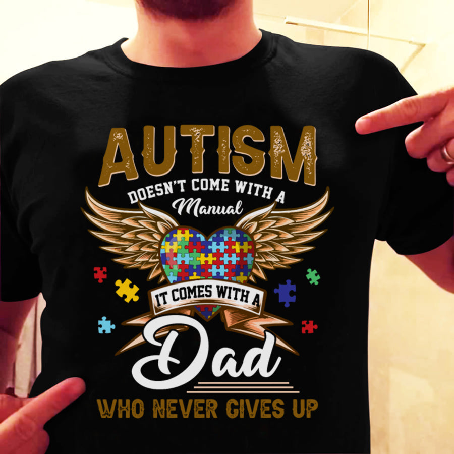 T-Shirt und Hoodie „Autism Dad“ zur Sensibilisierung für Autismus 0523