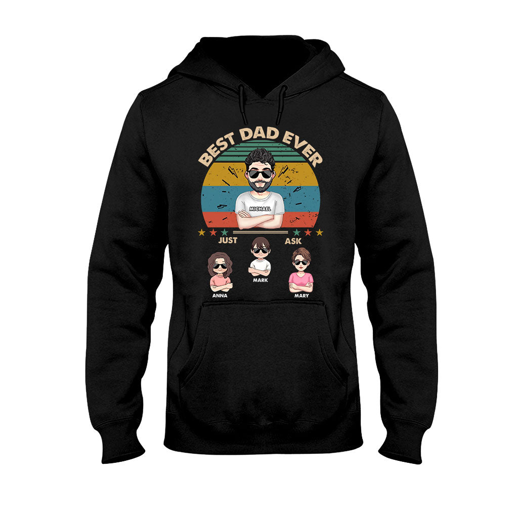 Bester Papa aller Zeiten – Geschenk für Papa, Mama, Opa, Oma, Großvater – Personalisiertes T-Shirt und Hoodie