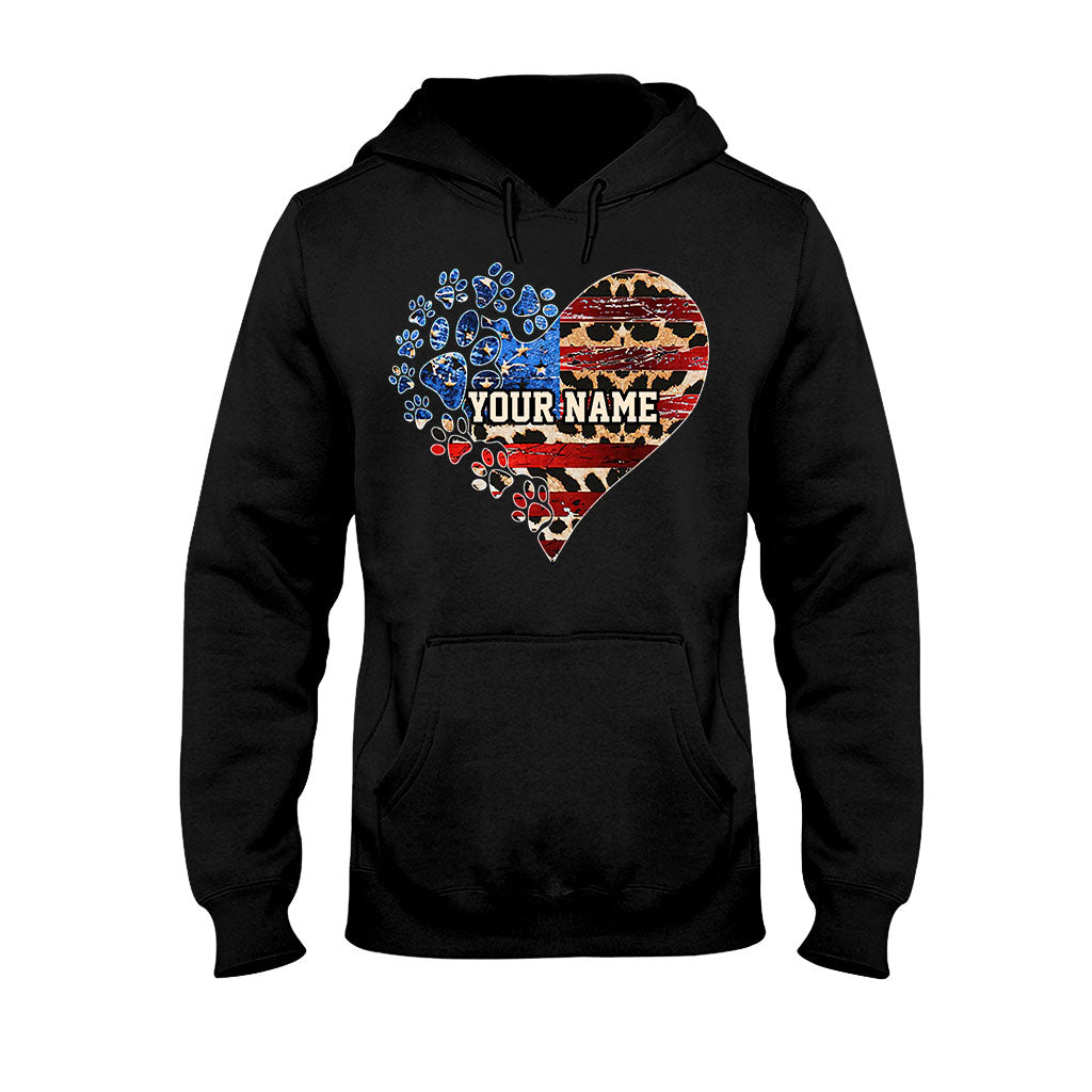 Die Juli-Katzenmama – Personalisiertes Hunde-T-Shirt und Hoodie zum Unabhängigkeitstag