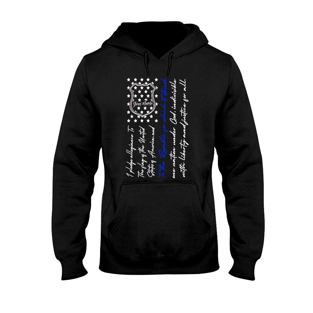 Police Badge Pledge Of Allegiance - Personalized Independence Day T-shirt and Hoodie