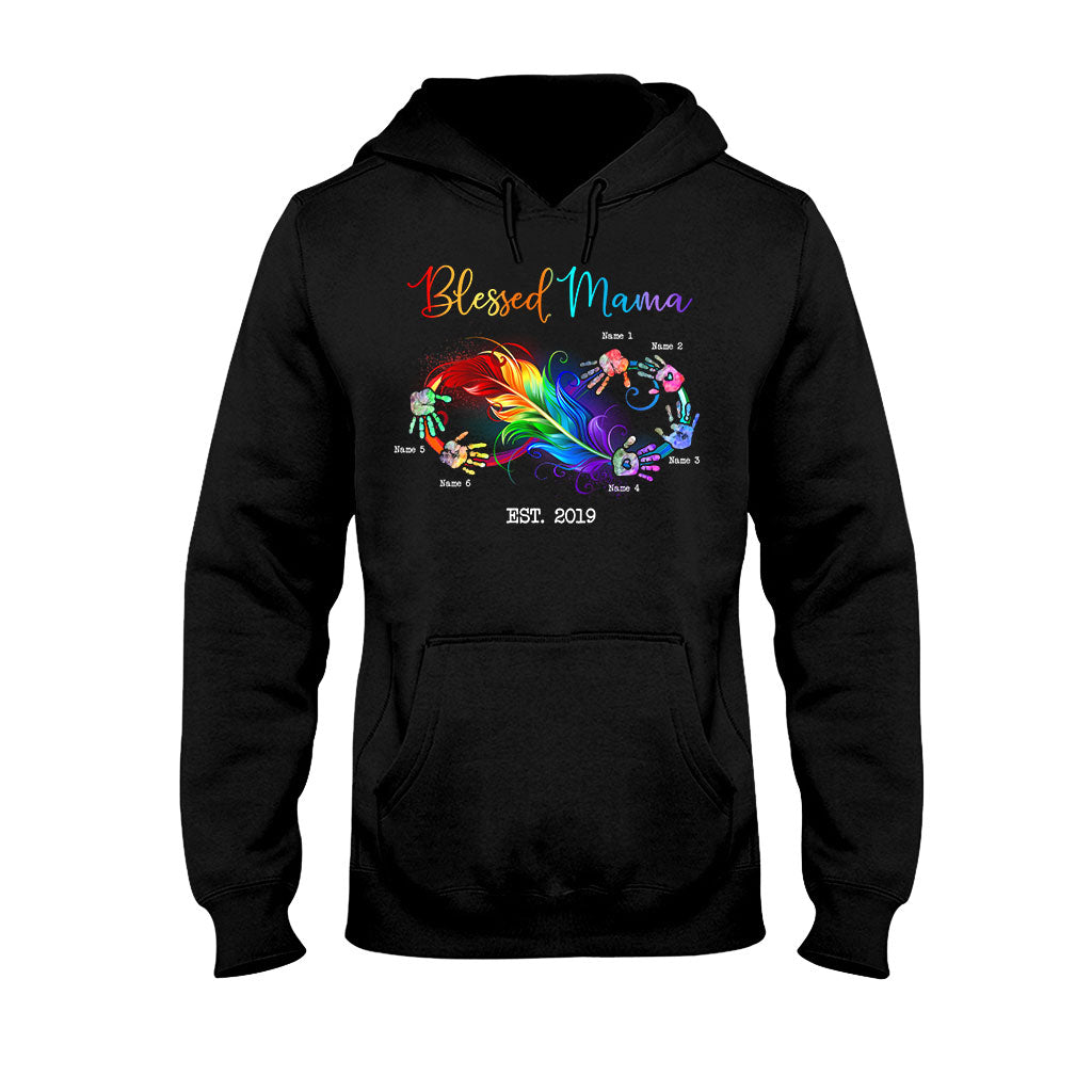 Gesegnete Mama – Geschenk für Mama und Oma – Personalisiertes T-Shirt und Hoodie