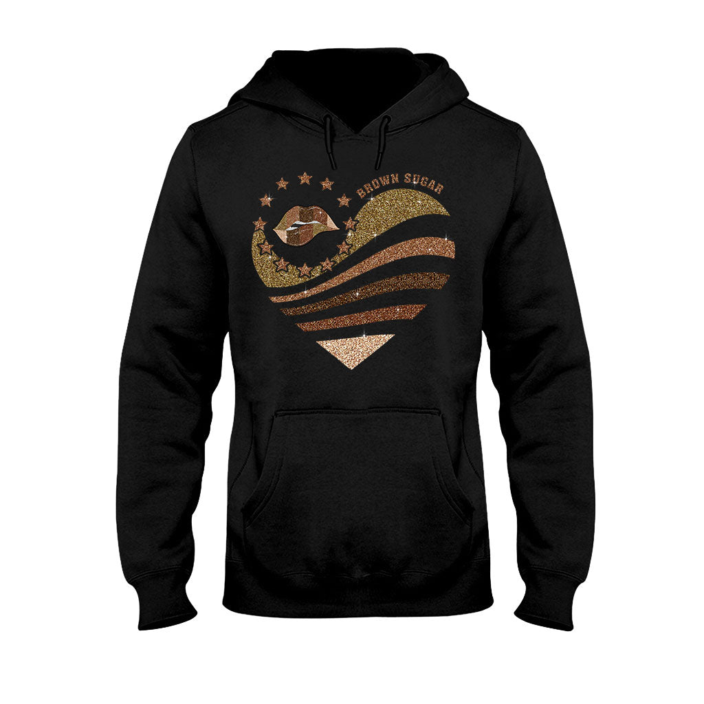 Brown Sugar - African American T-shirt and Hoodie With Faux Glitter Print 112021
