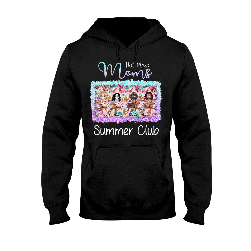 Hot Mess Moms Sommerclub – Personalisiertes Bestie-T-Shirt und Hoodie