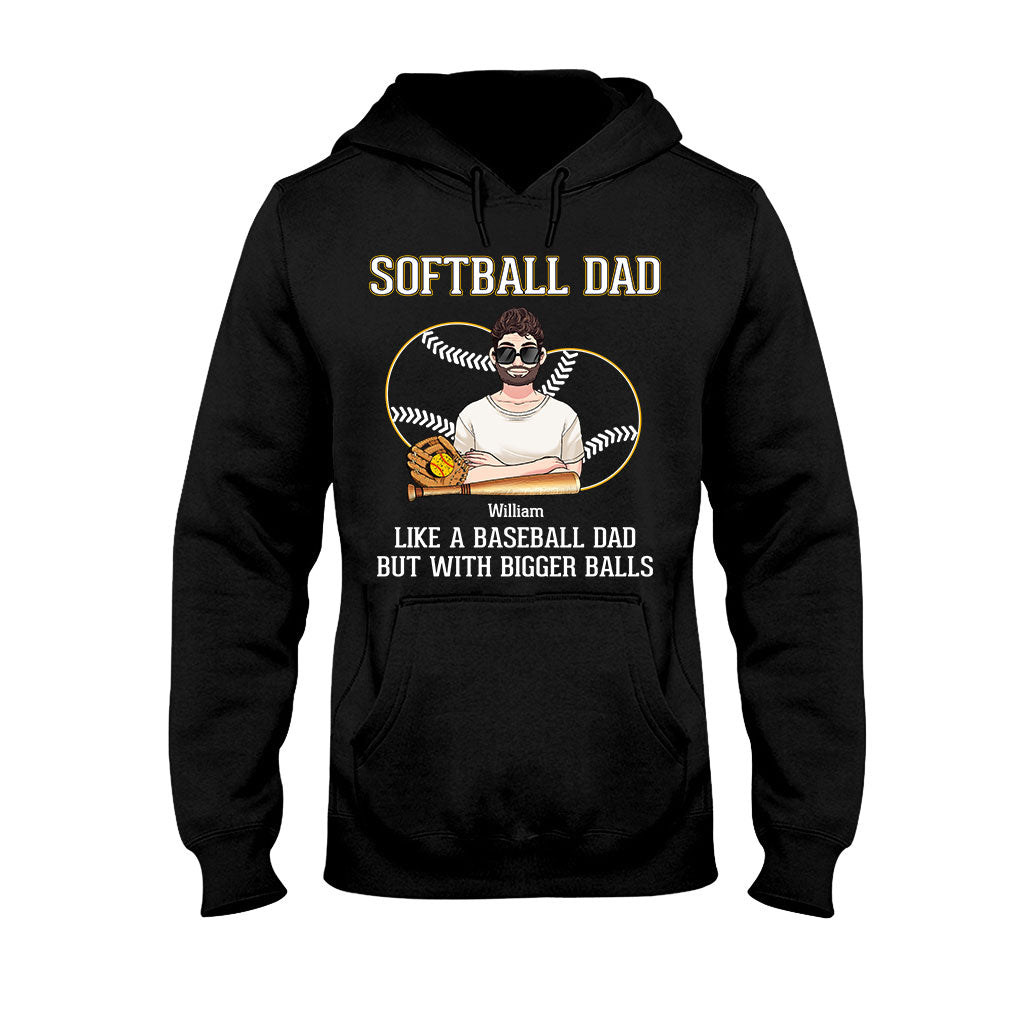 Softball-Papa wie ein Baseball-Papa, nur mit größeren Bällen – personalisiertes Softball-T-Shirt und Hoodie