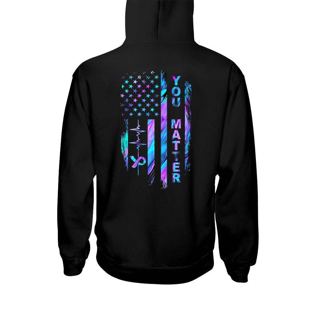 T-Shirt und Hoodie mit Flagge zur Suizidprävention 062021