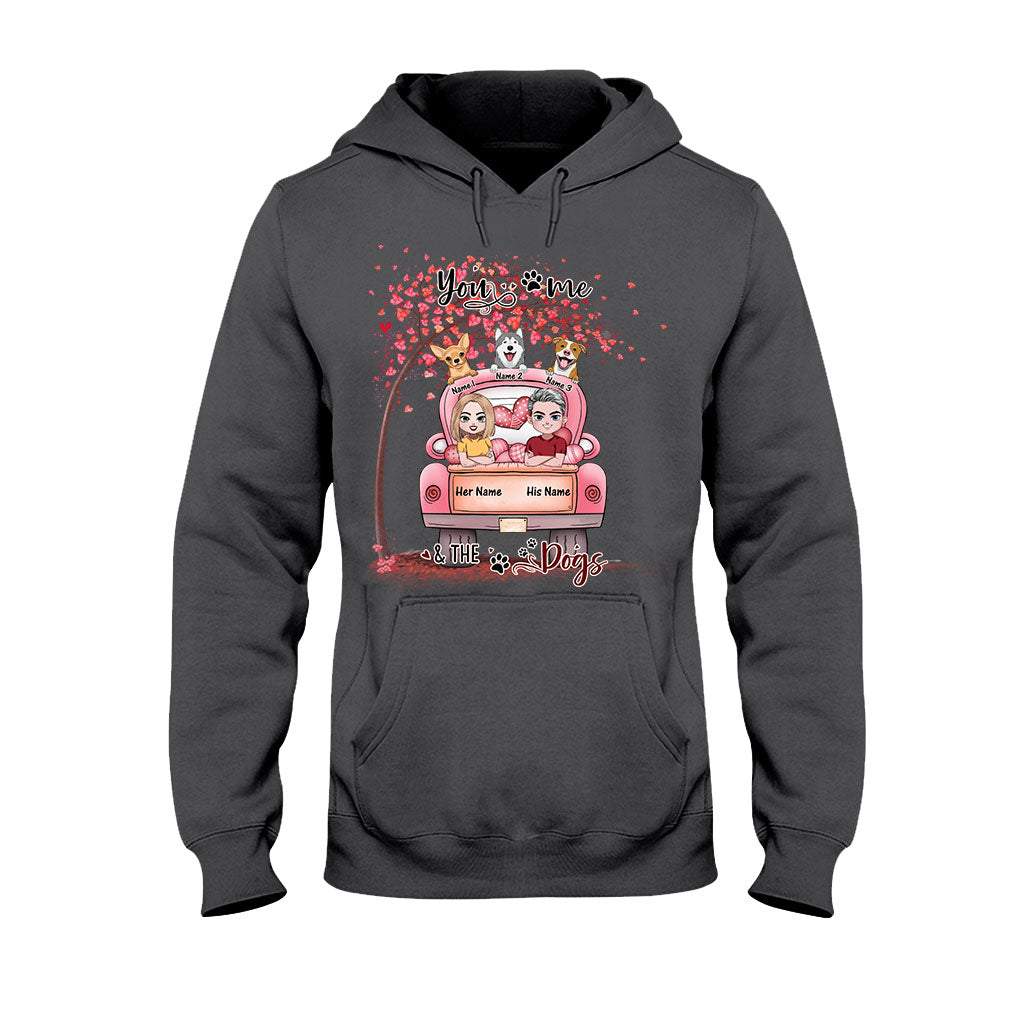 Du, ich und der Hund – personalisiertes Partner-T-Shirt und Hoodie