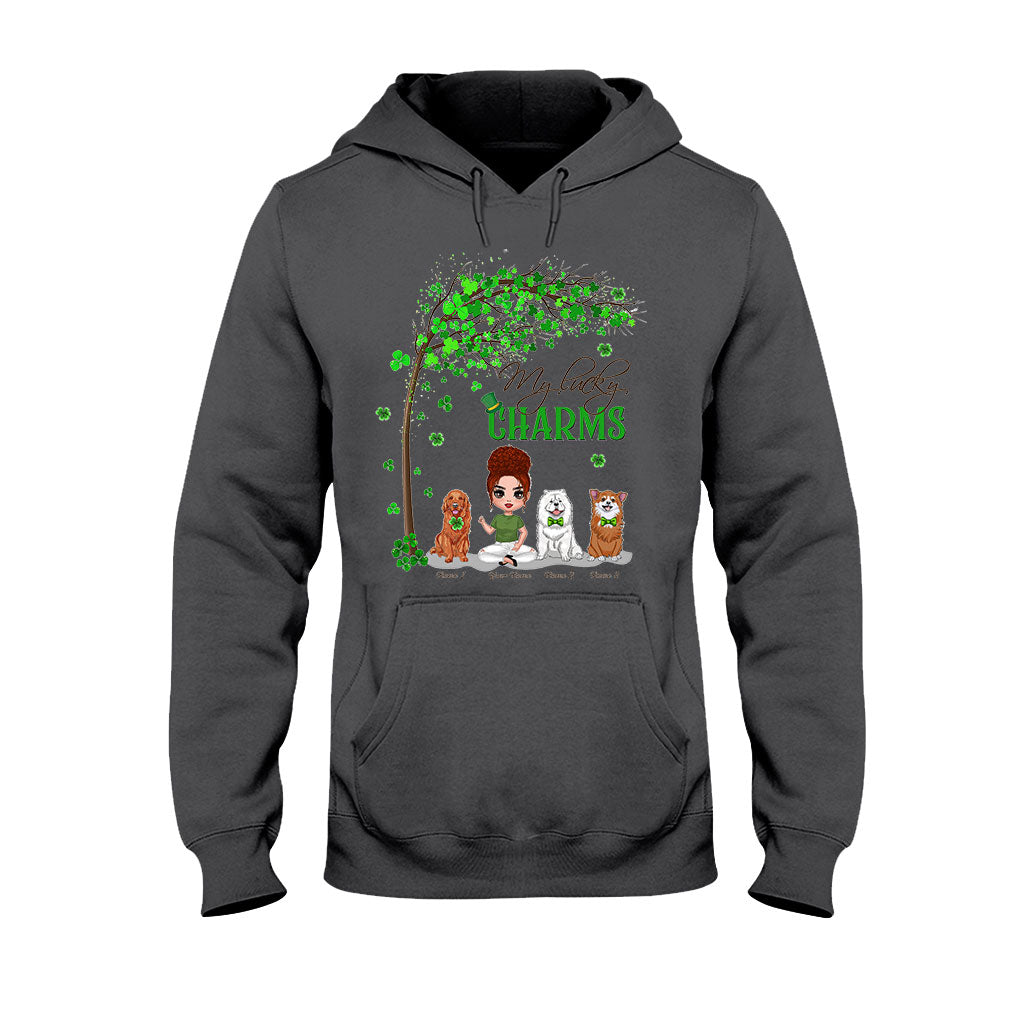 Patrick Day Irish Dogs And Girl - Personalized T-shirt and Hoodie