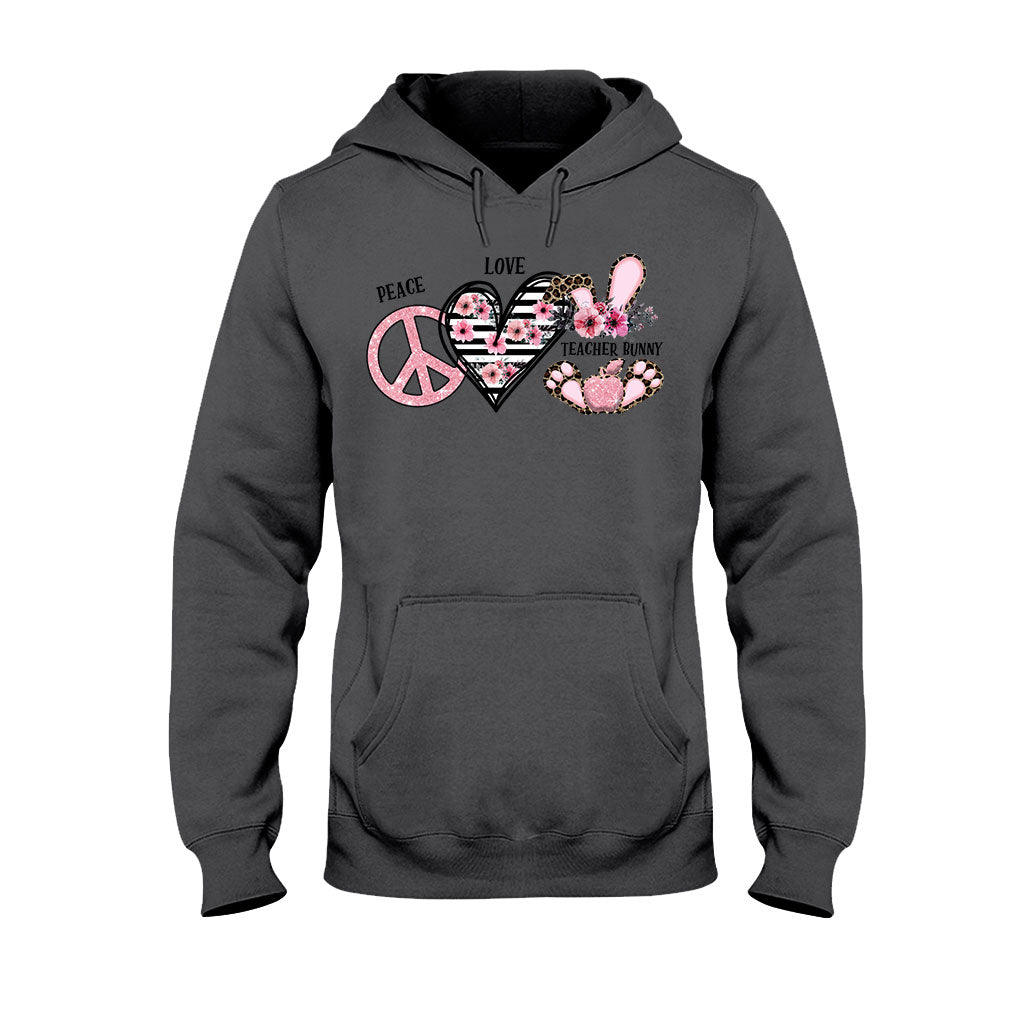 Peace Love One Hip Teacher – Personalisiertes T-Shirt und Hoodie