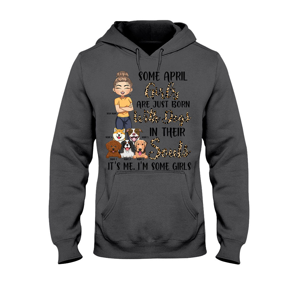 Mit Hunden im Herzen geboren – personalisiertes Hunde-T-Shirt und Hoodie