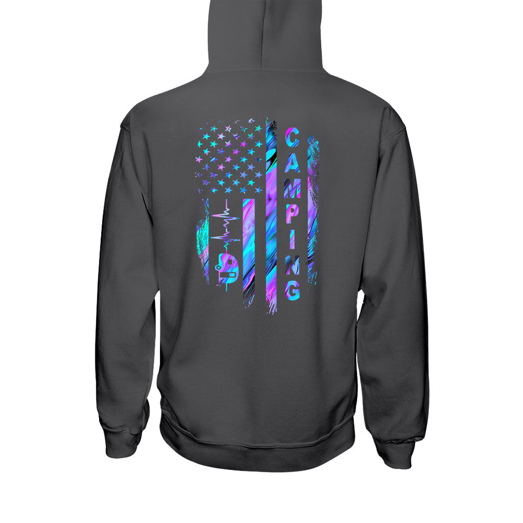 Campingflagge – Hologramm-T-Shirt und Hoodie 1121