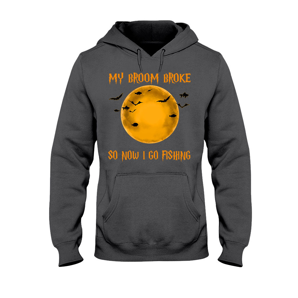 Mein Besen ist kaputt, ich gehe angeln – personalisiertes T-Shirt und Hoodie