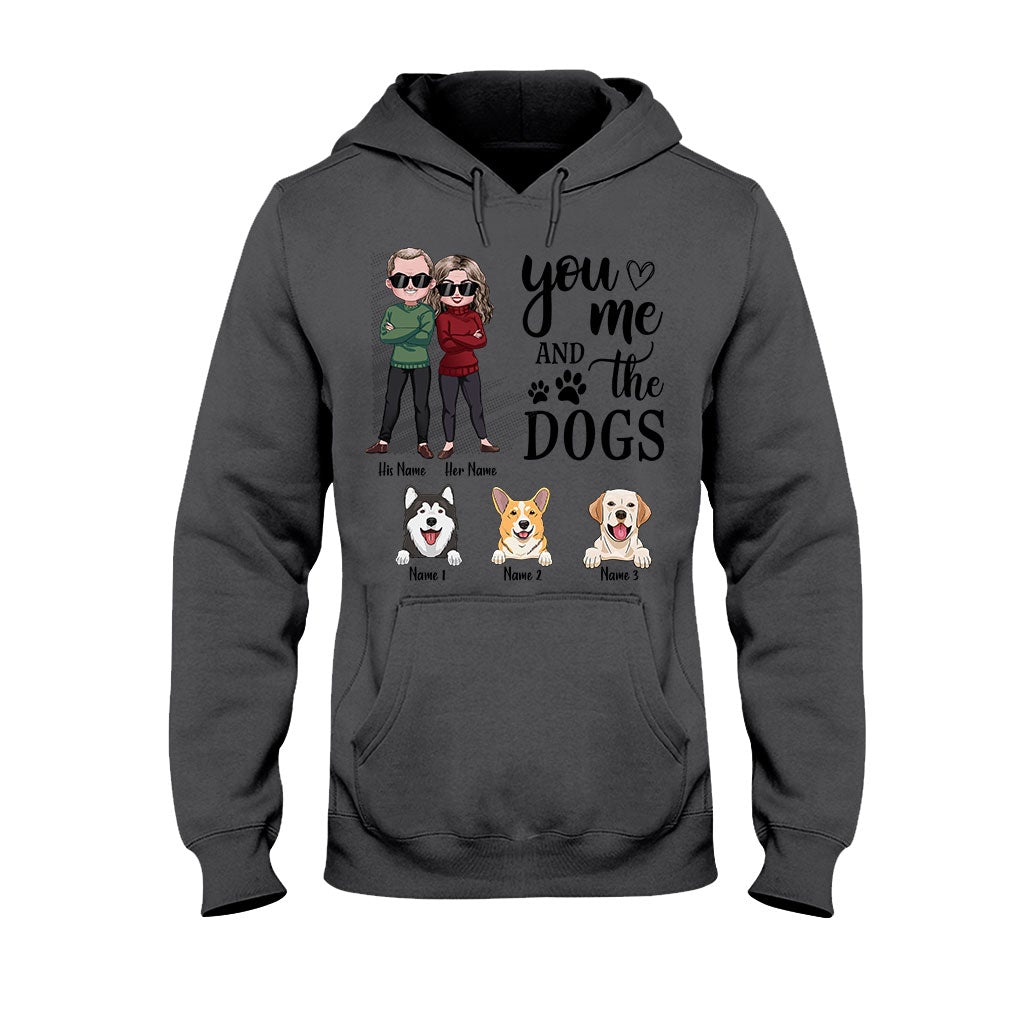 Du, ich und die Hunde – Personalisiertes Partner-T-Shirt und Hoodie