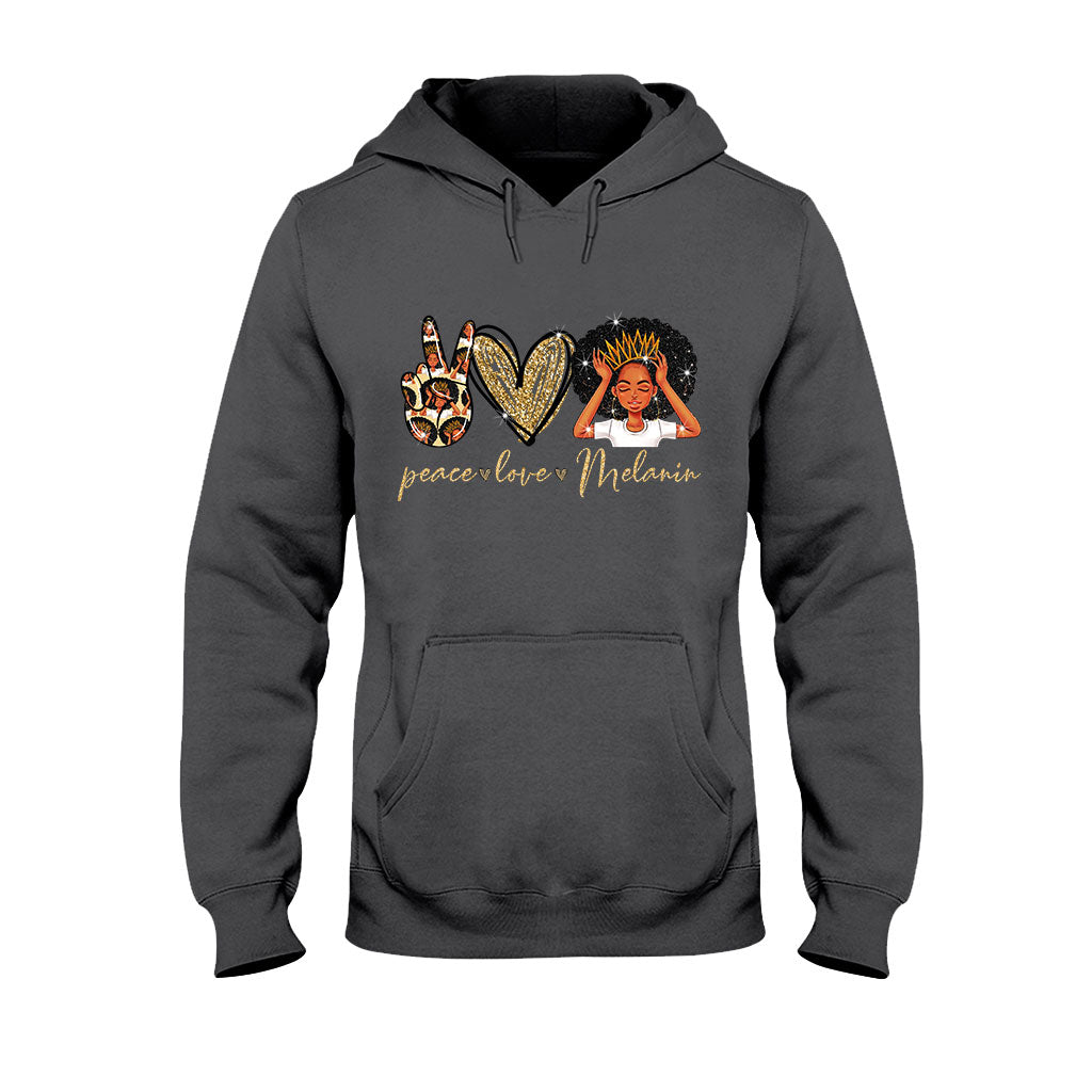 Melanin – T-Shirt und Hoodie für Afroamerikaner mit Glitzer-Imitat 1121