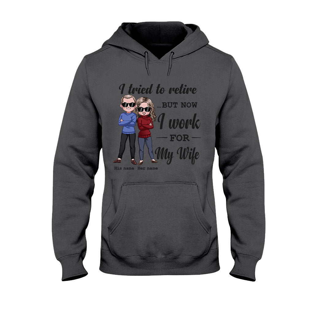Ich habe versucht, in Rente zu gehen – Personalisiertes T-Shirt und Hoodie für Paare