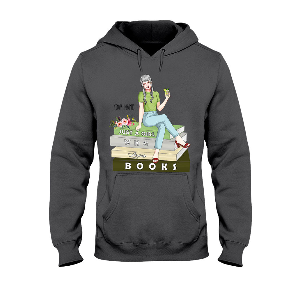 Einfach ein Mädchen, das Bücher liebt – personalisiertes Buch-T-Shirt und Hoodie